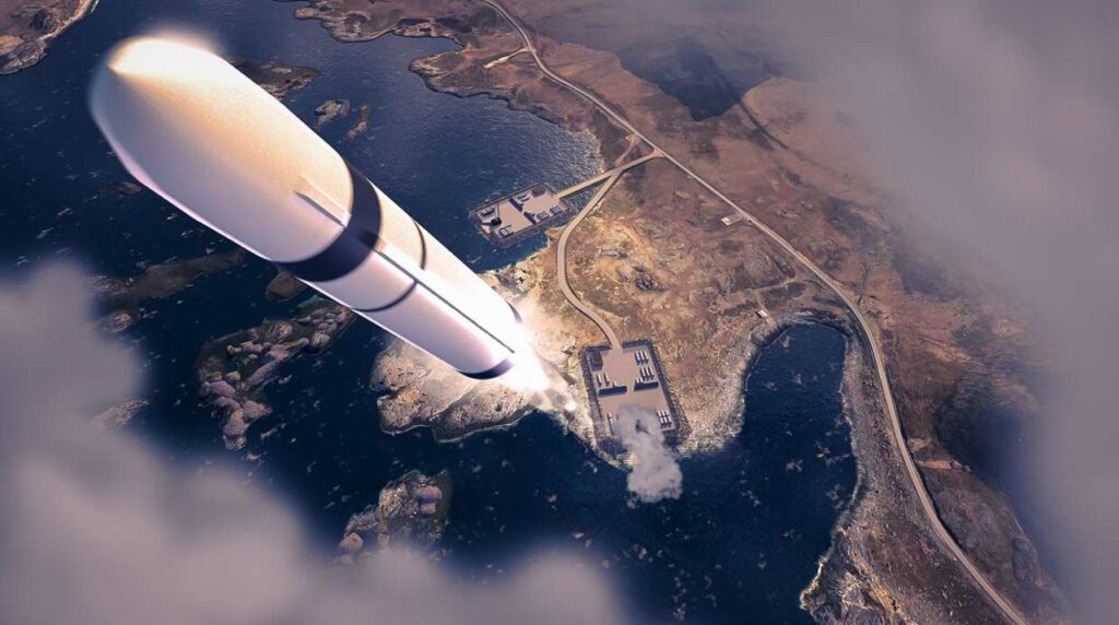 Illustration of launch vehicle being launched from Andøya Spaceport