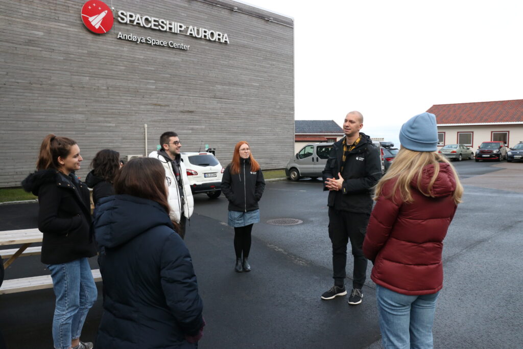 Some of the students gathered outside of Andøya Space