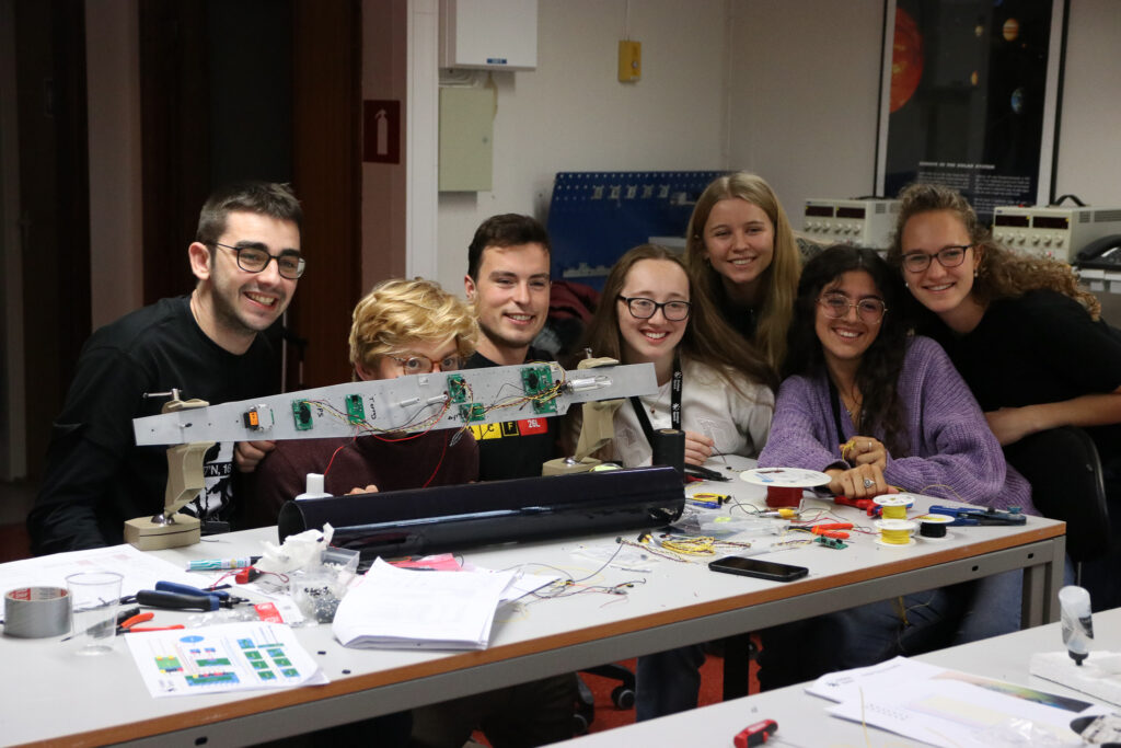 Students in front of the finished payload