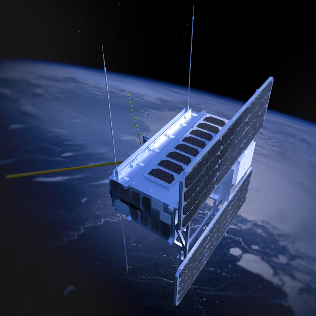 Illustration of the Norwegian satellite Norsat-1.